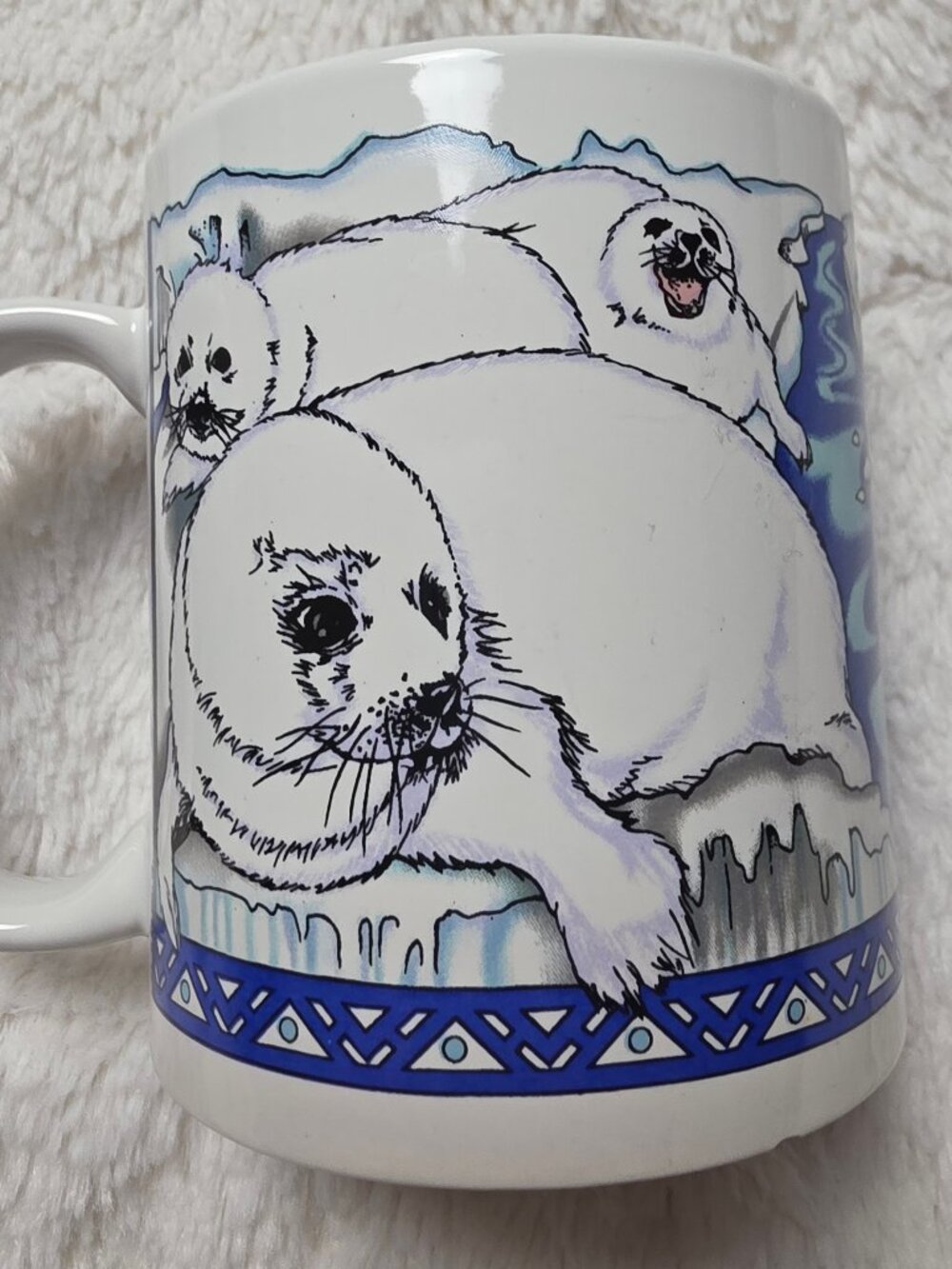 Set of 2 Vintage 90s Seaworld Souvenir Mugs Wild Arctic Beluga Baby Harp Seal - Picture 5 of 9